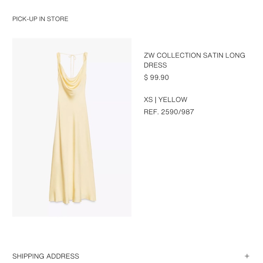Zara Yellow Satin Backless Dress